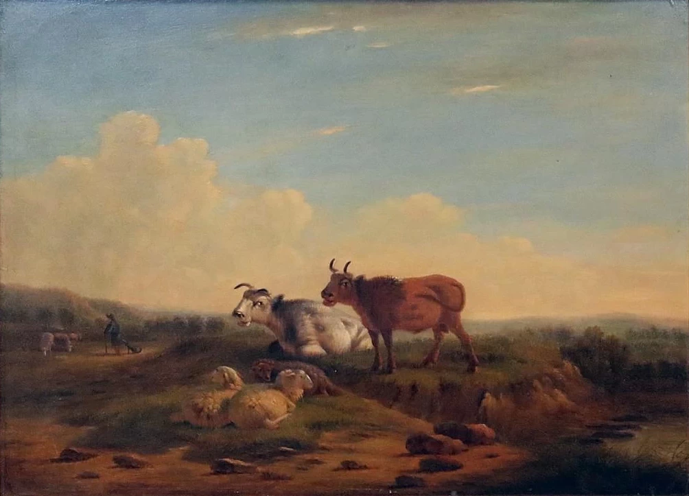 Balthasar Ommeganck - Paesaggio estivo con bestiame